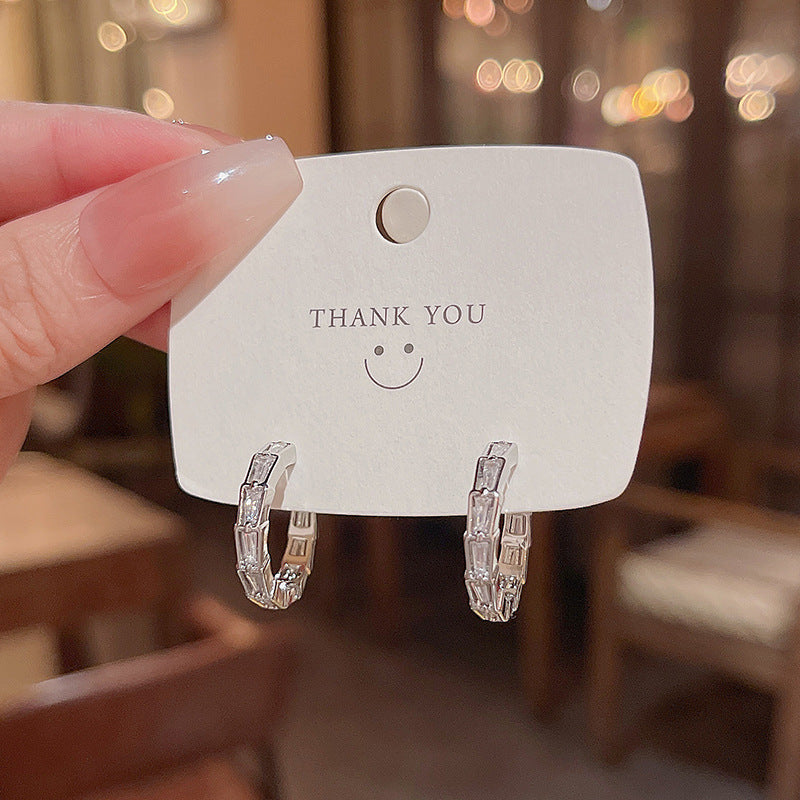 Sterling Silver Simple Zircon Set