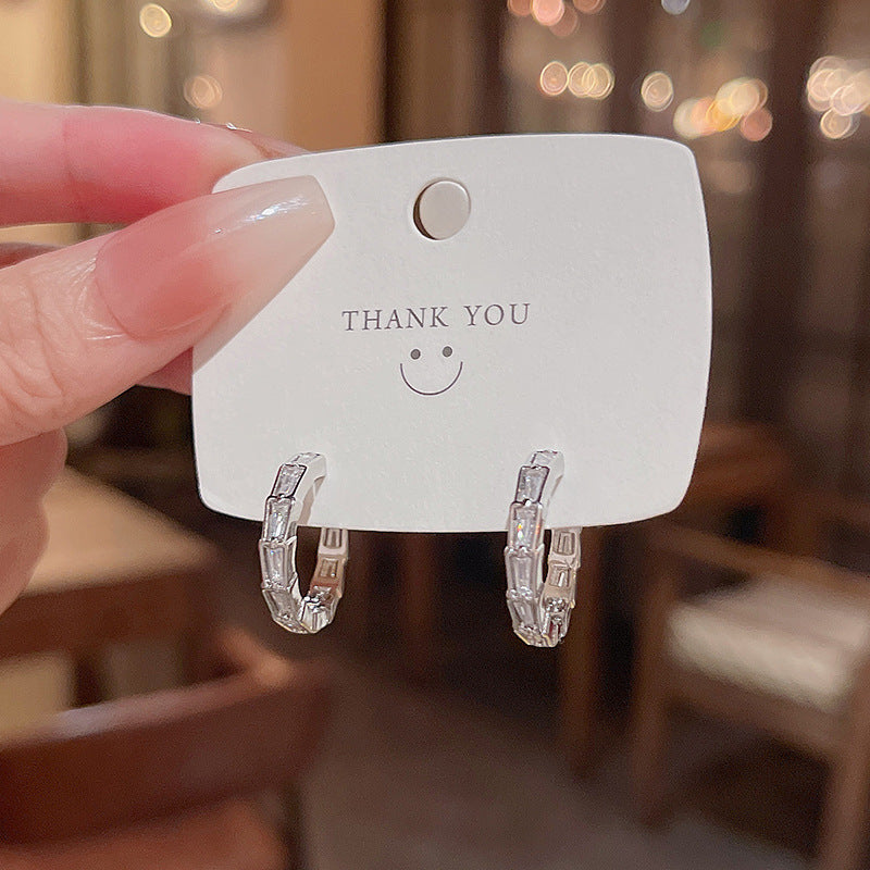 Sterling Silver Simple Zircon Set