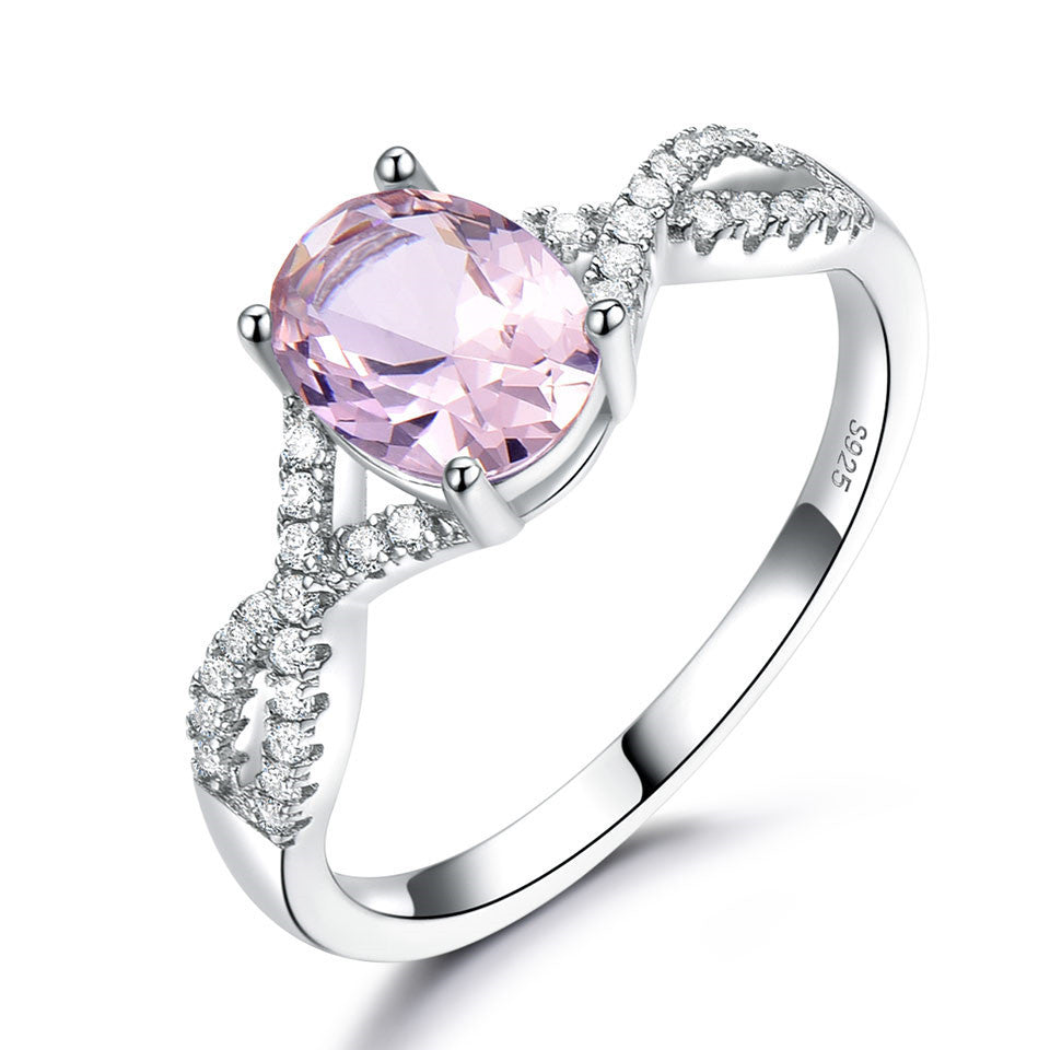 Nano Morganite Sterling Silver Ring