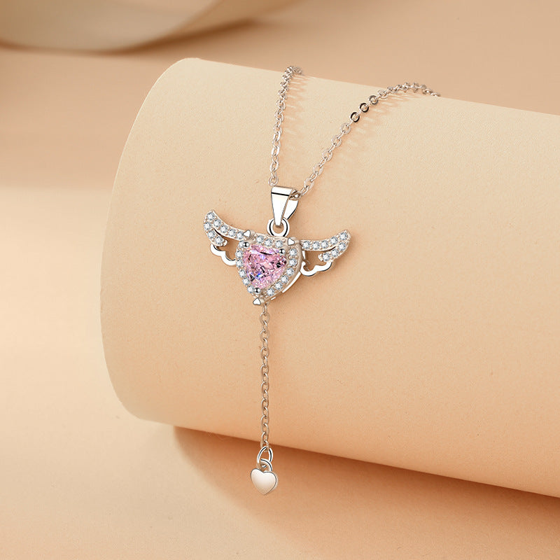 Cupid Heart Wings Necklace