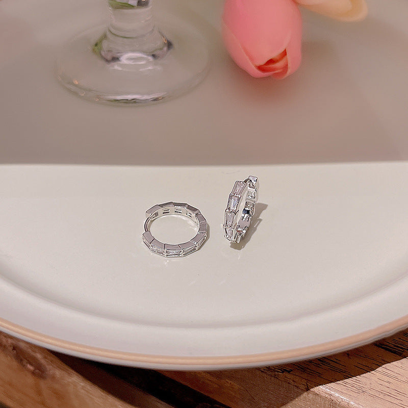 Sterling Silver Simple Zircon Set