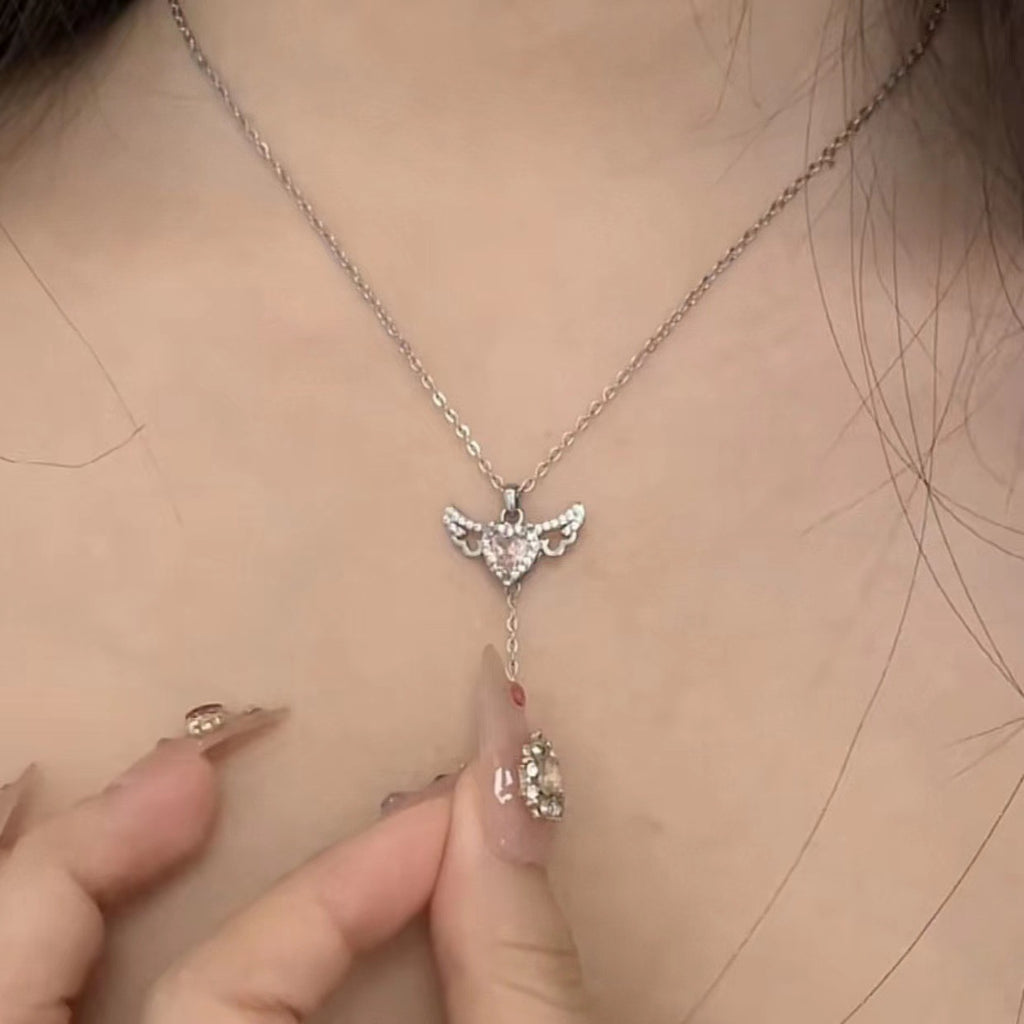 Cupid Heart Wings Necklace